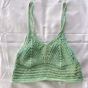 Green knit top